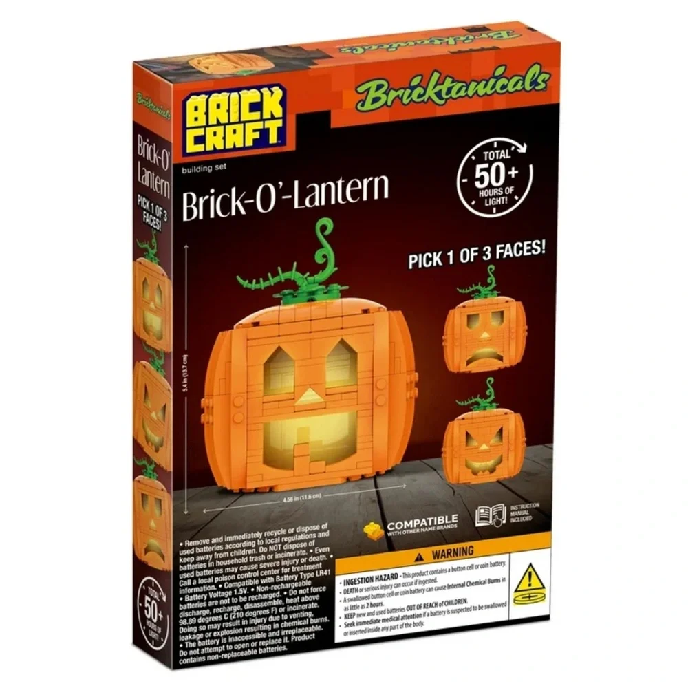 Lego Brick Craft 3 in 1 Pumpkin Light Up - NEW